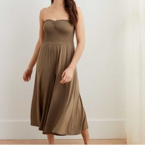 Aerie Smocked Olive Green Jumpsuit